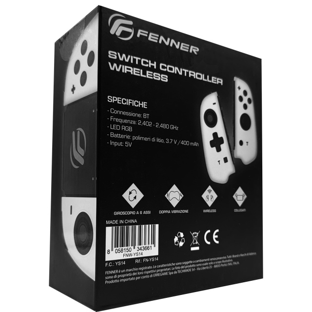Fenner Trådløs Joycon-kontroller Nintendo Switch - Hvit - Bilde 3