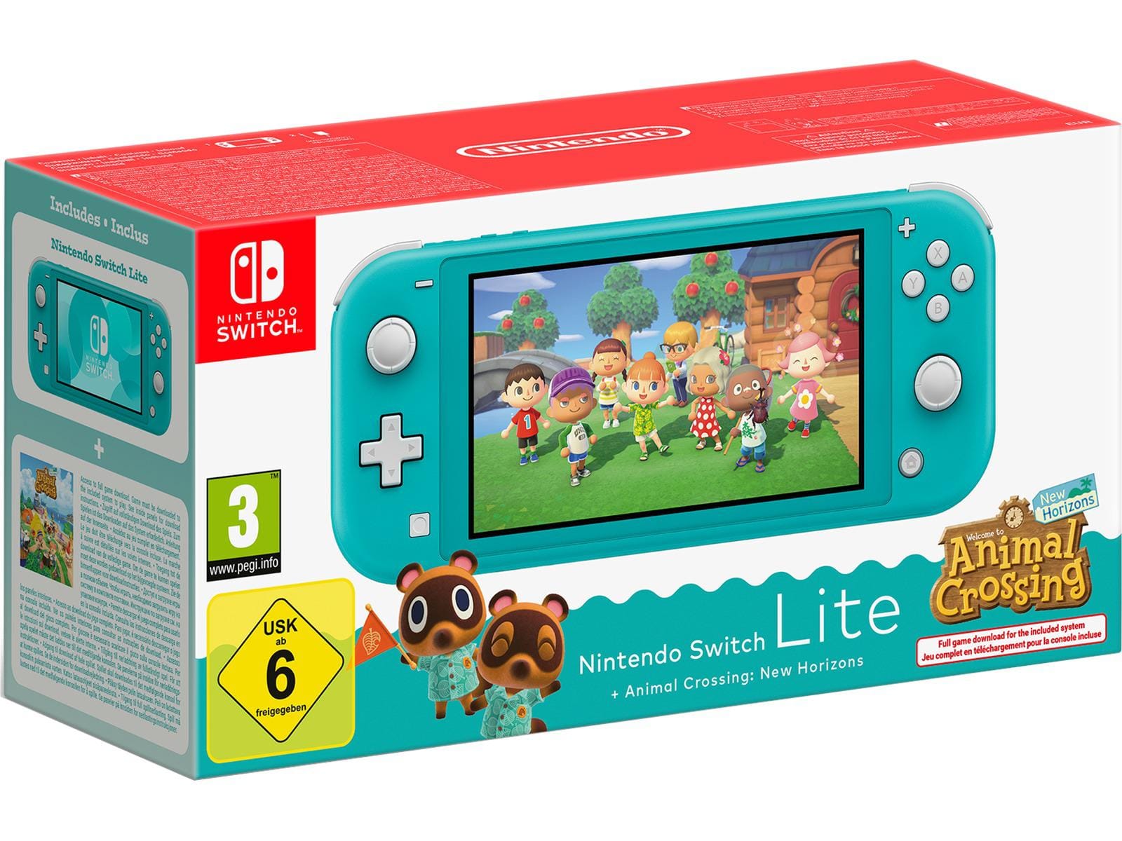 Nintendo-Switch-lite-Console-Animal-Crossing-Turquoise Nintendo Switch Lite Turquoise inkl. Animal Crossing - Bilde 1