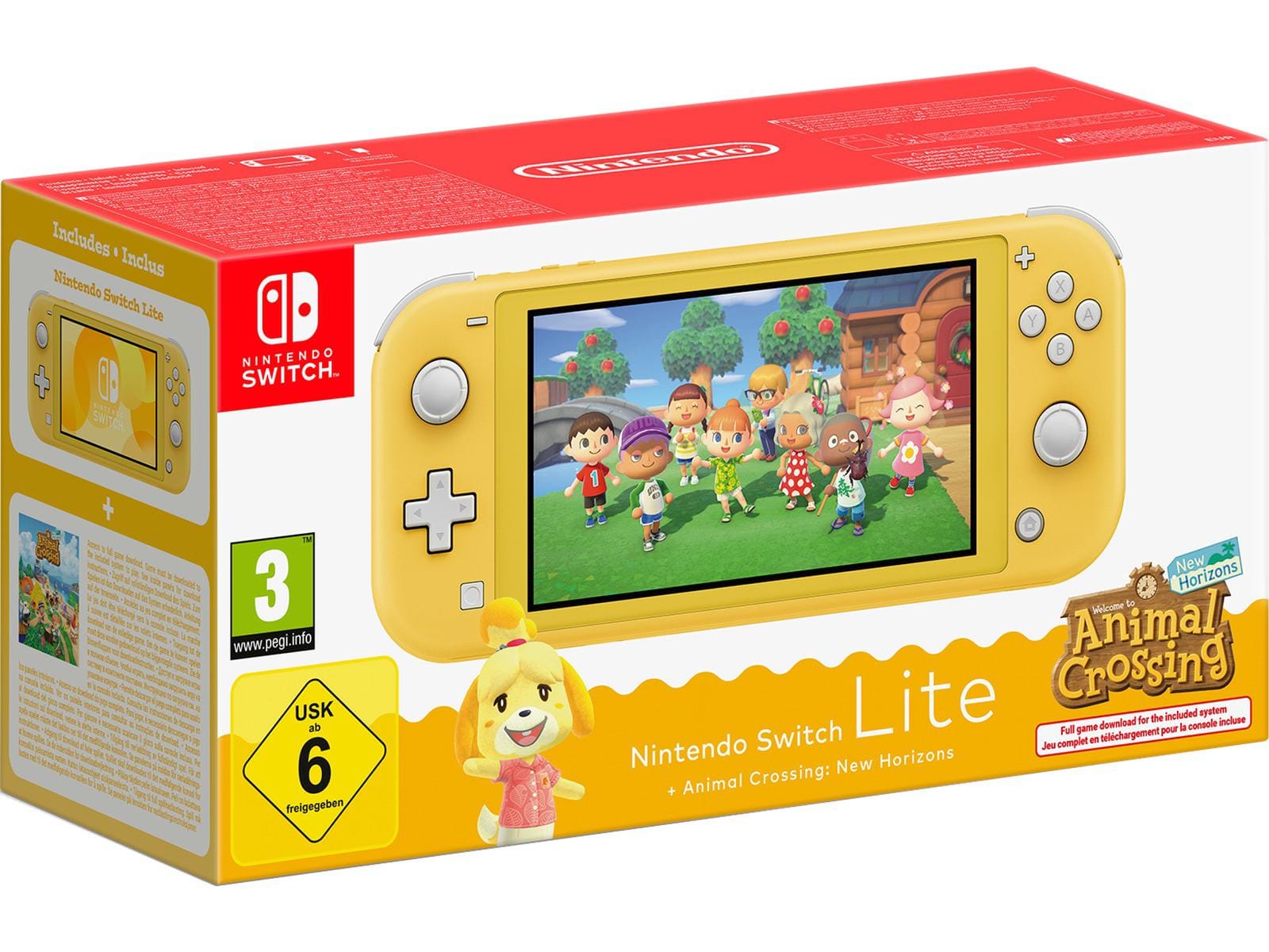 Nintendo-Switch-lite-Console-Animal-Crossing-Yellow Nintendo Switch Lite Yellow inkl. Animal Crossing - Bilde 1